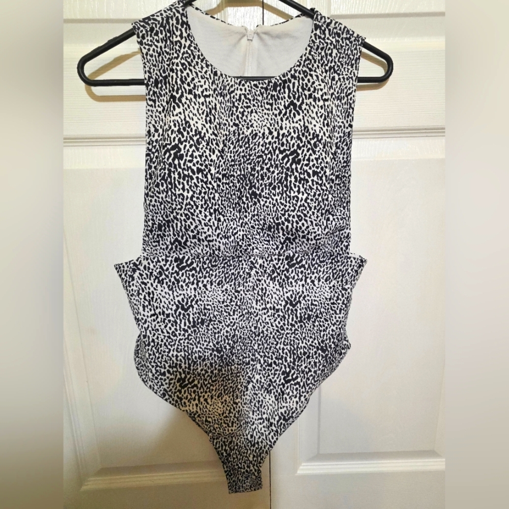 Black and White Animal Print Bodysuit